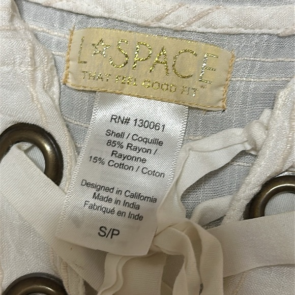 L*Space Love Letters‎ Hoodie Lace Up Tunic In Cream, Women’s Size Small - Picture 13 of 16